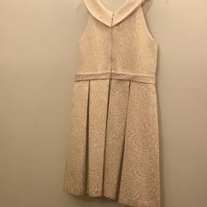 Girls Cream Dress with Gold droplets